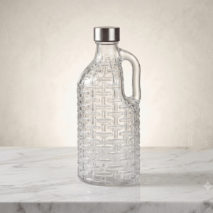 1 Liter Crystal bottle With Handle - White