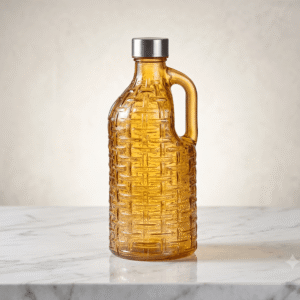 1 Liter Crystal bottle With Handle - Gold
